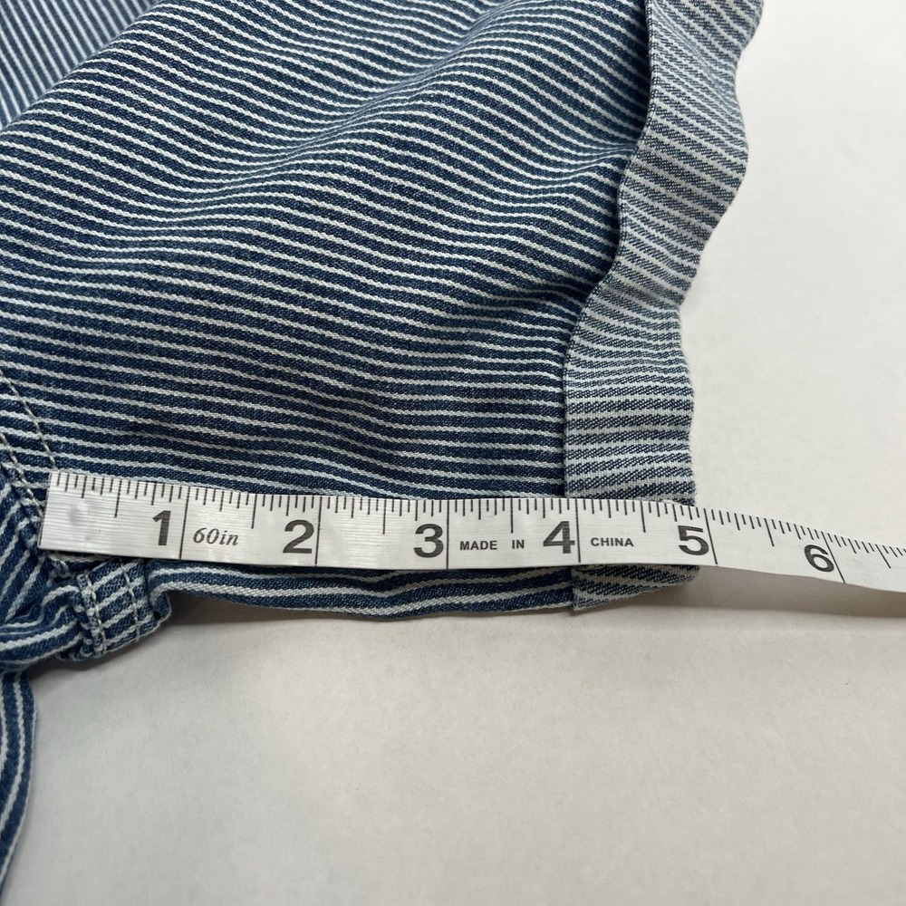 Universal Thread Women's Railroad Striped Side Button Short Overalls Size 2 Cuff - Picture 5 of 5
